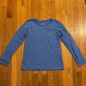 Vineyard Vines Blue Shirt with Yellow Logo - Women’s Small